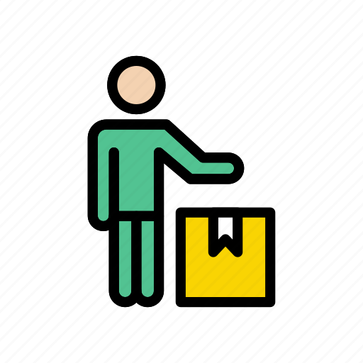 Box, carton, deliveryman, parcel, shipping icon - Download on Iconfinder