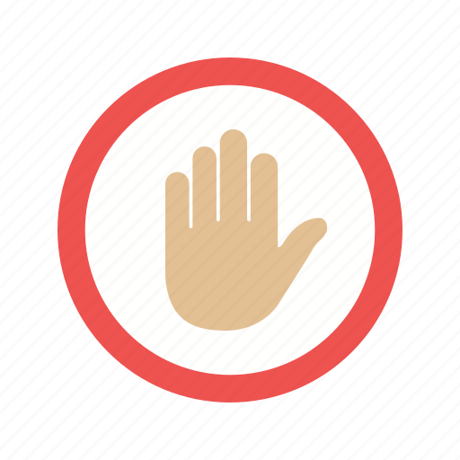 Forbidden, halt, hand, interrupt, red, sign, stop icon - Download on Iconfinder