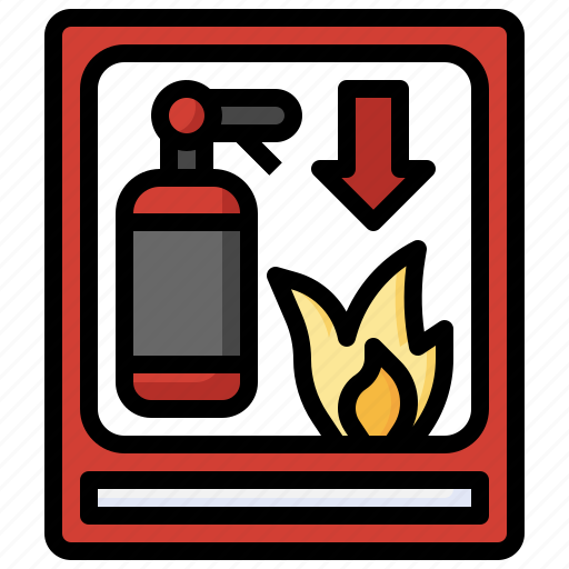 Fire, extinguisher, signaling, warning, signs, danger icon - Download on Iconfinder