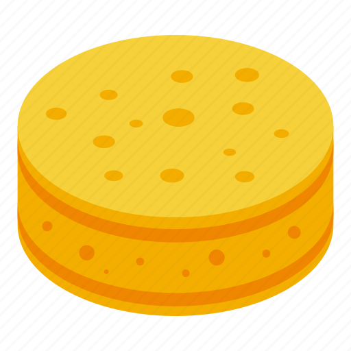 Round, sponge, isometric icon - Download on Iconfinder