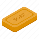 washcloth, soap, isometric