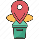 waste, drop, point, bin, location