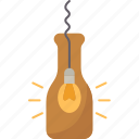 bottle, glass, lamp, reuse, decoration