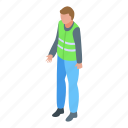 worker, vest, isometric