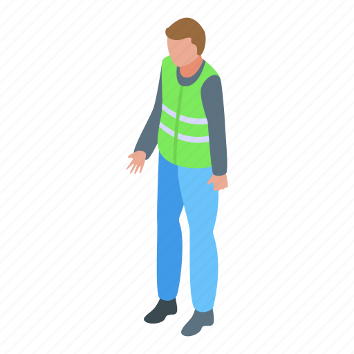Worker, vest, isometric icon - Download on Iconfinder