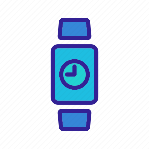 Contour, drawing, linear, smartwatch, tracker icon - Download on Iconfinder