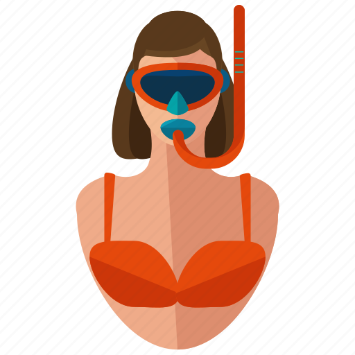 Activities, female, mask, person, snorkler, water, women icon - Download on Iconfinder