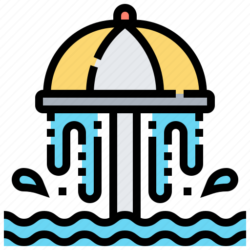 Fountain, park, umbrella, water icon - Download on Iconfinder