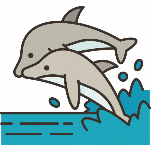 Dolphins, animal, marine, mammals, wildlif icon - Download on Iconfinder