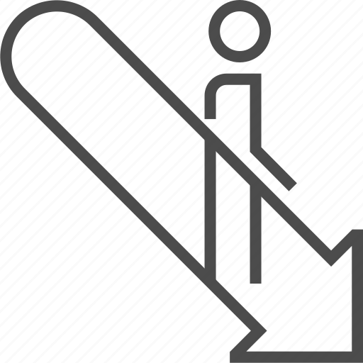 Escalator, down, staircase, building icon - Download on Iconfinder
