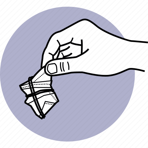 Mask, folded, tied up, throw, dispose, used, hygiene icon - Download on Iconfinder