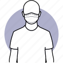 mask, man, wearing, person, protection, virus