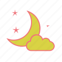 cloud, crescent, moon, moonlight, night, weather