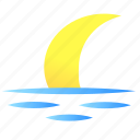 moon, star, ocean, nautical