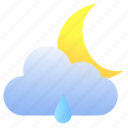 raindrop, moon, star, cloud