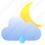 raindrop, moon, star, cloud 