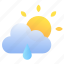 raindrop, sun, cloud, weather 