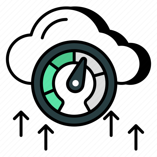Cloud speed, cloud speedometer, cloud odometer, cloud technology, weather speed icon - Download on Iconfinder