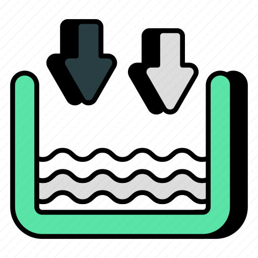 Water level down, sea water, ocean height, less water, flood height icon - Download on Iconfinder