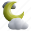 weather, forecast, night, cloudy, moon, clouds, crescent, cloud, sky 
