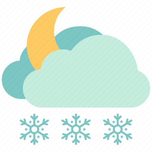 Air, atmosphere, cloudy, moon snow, sky, snow night, weather icon - Download on Iconfinder