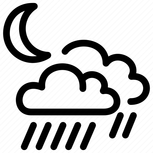 Cloud, heavy, night, precipitation, prediction, rain, weather icon - Download on Iconfinder