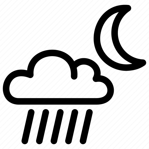 Climate, cloud, heavy, night, preciptiation, rain, shower icon - Download on Iconfinder