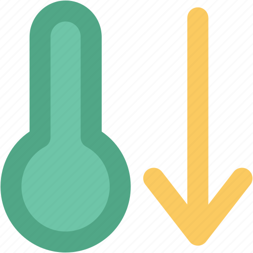 Cold, down arrow, hot, low temperature, temperature, thermometer icon - Download on Iconfinder