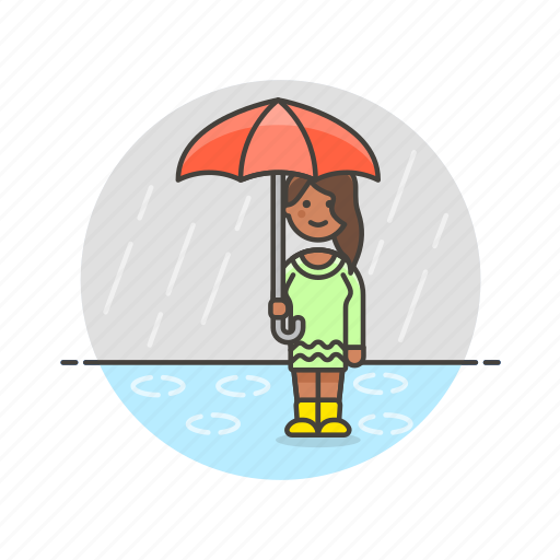 Humid, umbrella, weather, protect, rain, wet, woman icon - Download on Iconfinder