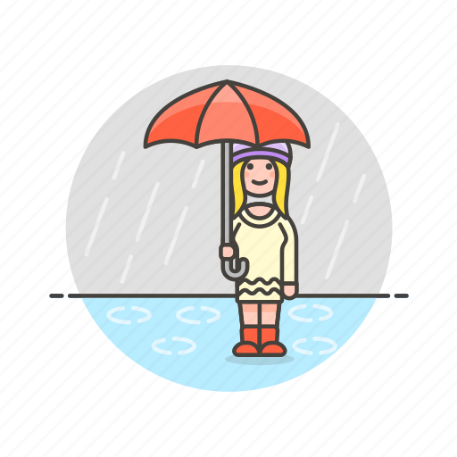 Humid, umbrella, weather, protect, rain, wet, woman icon - Download on Iconfinder