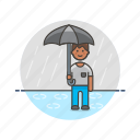 humid, umbrella, weather, man, protect, rain, wet