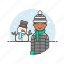 snowman, weather, cold, gloves, man, snow, winter 