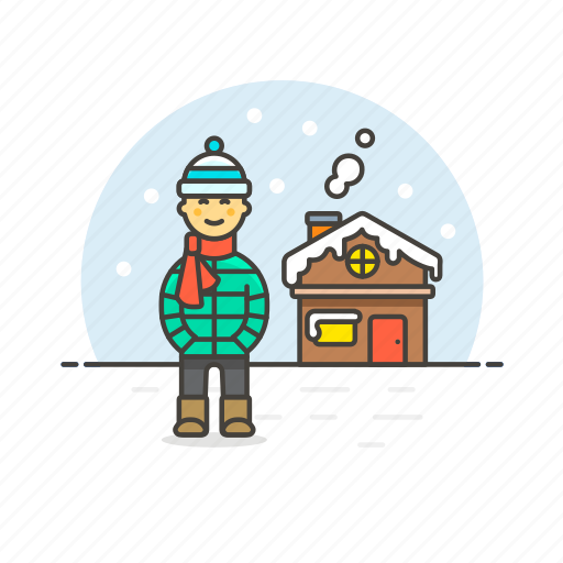 Weather, cold, house, man, outdoors, snow, winter icon - Download on Iconfinder