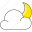 cloud, crescent, forecast, moon, nature, night 