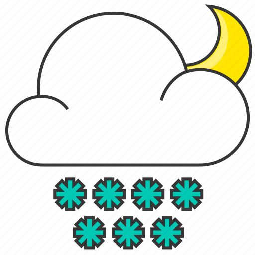 Cloud, forecast, moon, nature, snow, snowflake icon - Download on Iconfinder