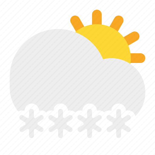 Cloud, day, snow, sun, weather icon - Download on Iconfinder