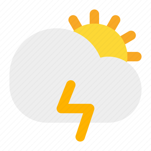 Cloud, day, sun, thunder, weather icon - Download on Iconfinder