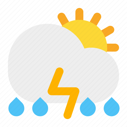 Cloud, day, rain, sun, thunder, weather icon - Download on Iconfinder