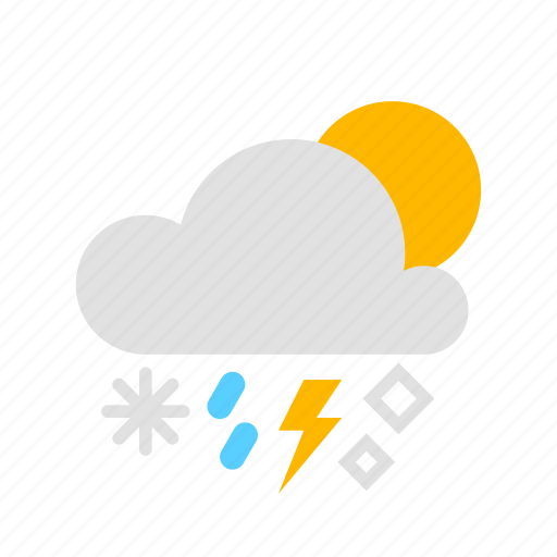 Hail, rain, snow, thunder, cloud, snowflake, winter icon - Download on Iconfinder