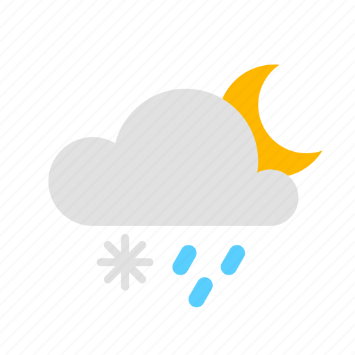 Cloud, moon, rain, snow, weather, snowflake icon - Download on Iconfinder