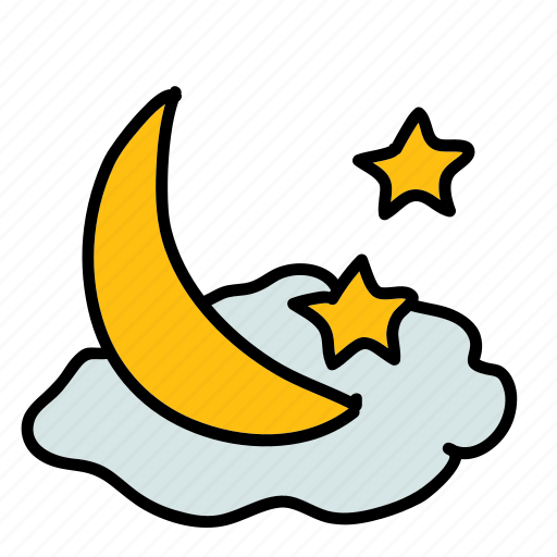 Cloud, moon, night, stars, weather icon - Download on Iconfinder