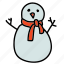 scarf, snow, snowman, weather, winter 