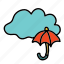 cloud, forecast, rain, umbrella, weather 
