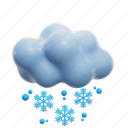 snowfall, cloud, weather, 3d illustration 