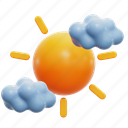 sunny, weather, cloudy, 3d illustration 