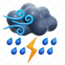 thunderstorm, rain, weather, 3d illustration 
