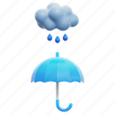 umbrella, rain, weather, 3d illustration 