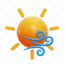 sun, windy, weather, 3d illustration 