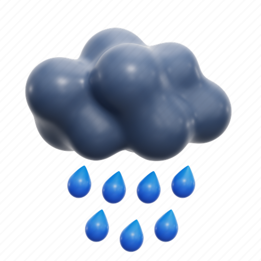 Rain, cloud, weather, 3d illustration 3D illustration - Download on Iconfinder