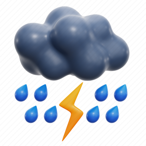 Rain, lightning, storm, 3d illustration 3D illustration - Download on Iconfinder